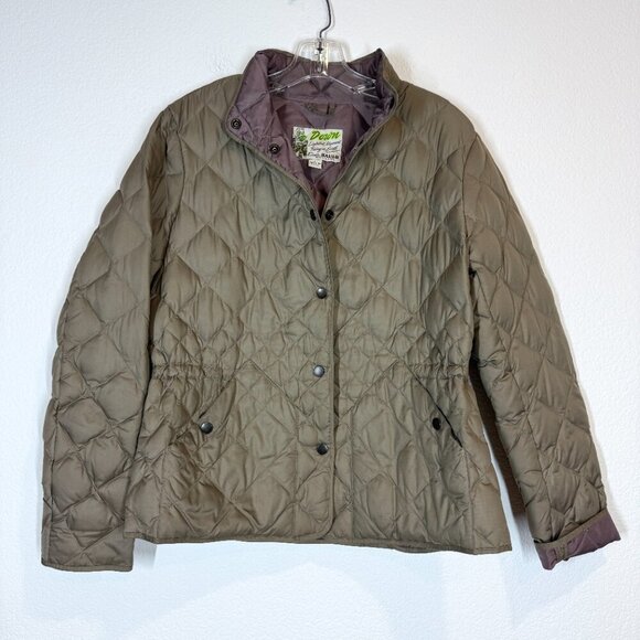 Eddie Bauer Goose Down Puffer Jacket Large Brown Quilted Outdoor Gorpcore - Picture 9 of 9